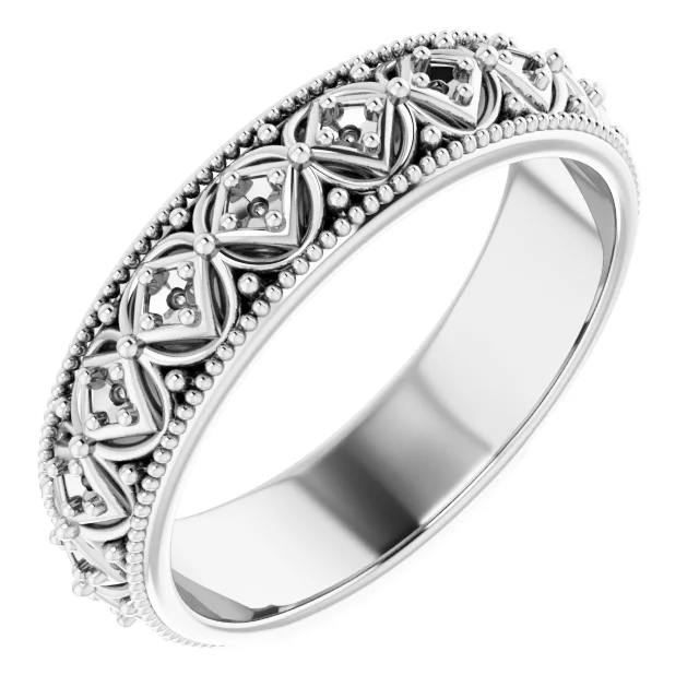 Long Bond band in 14K White Gold | Haejin Jewelry Brooklyn