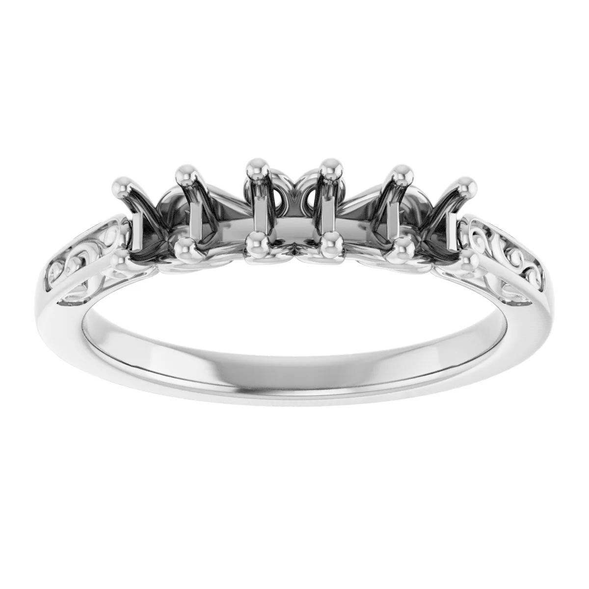 Five-Stone Sculptural Anniversary Band view 3