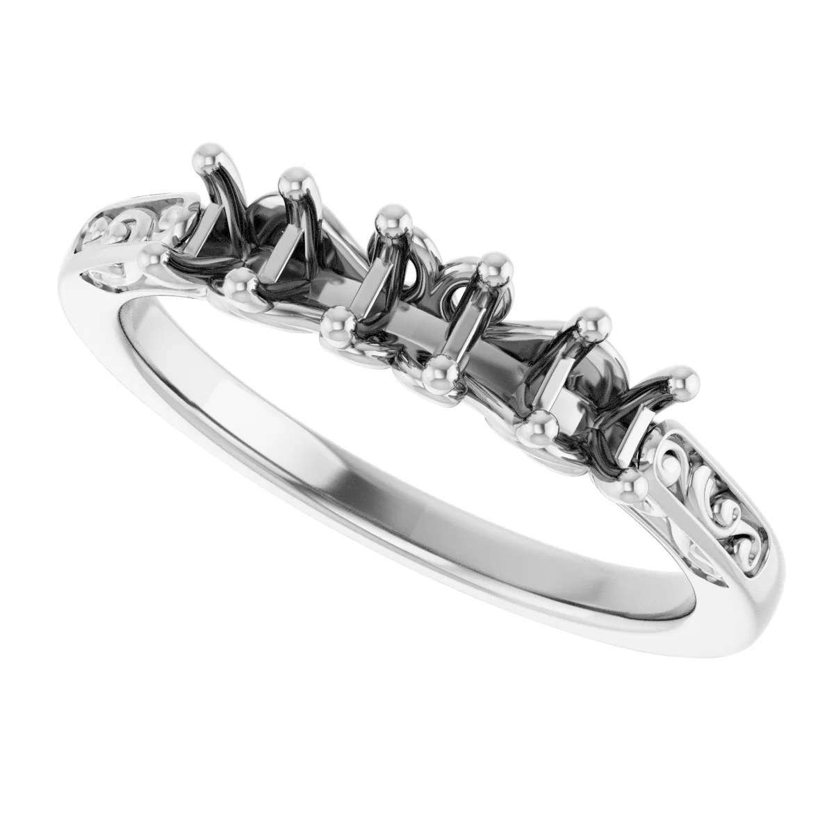 Five-Stone Sculptural Anniversary Band view 5