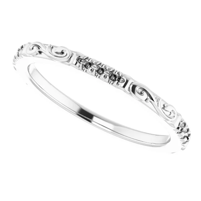 French-Set Sculptural Anniversary Band view 5