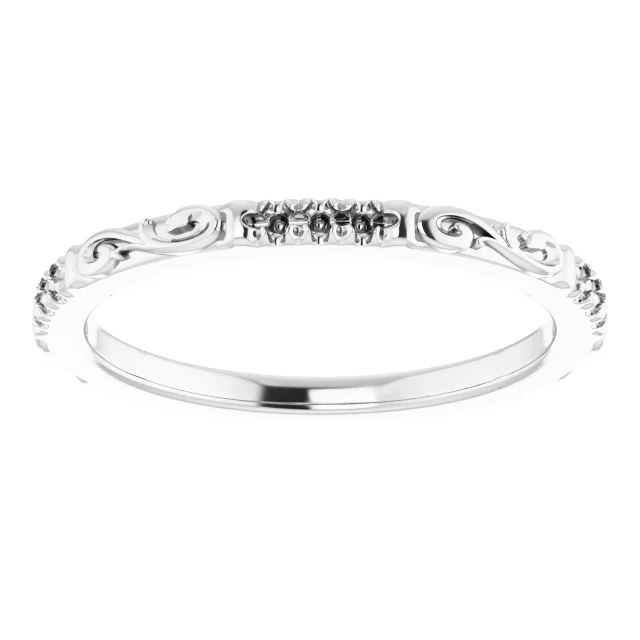 French-Set Sculptural Anniversary Band view 3