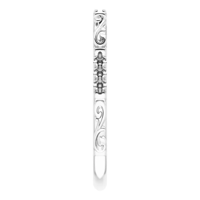 French-Set Sculptural Anniversary Band view 4