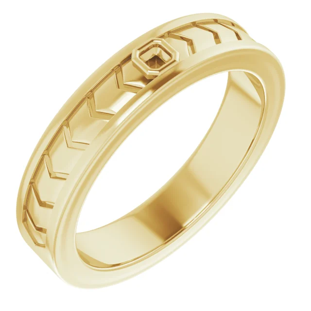 Bezel-Set Geometric Band band in 14K White Gold | Haejin Jewelry Brooklyn