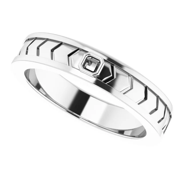 Bezel-Set Geometric Band view 5