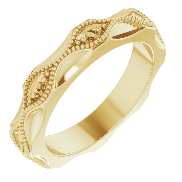 Vintage-Inspired Eternity Band band in 14K White Gold | Haejin Jewelry Brooklyn