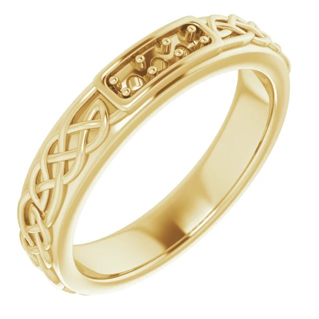 Celtic-Inspired Band band in 14K White Gold | Haejin Jewelry Brooklyn