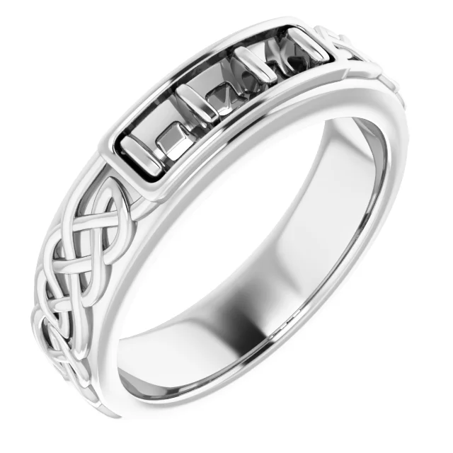 Celtic-Inspired Band band in 14K White Gold | Haejin Jewelry Brooklyn