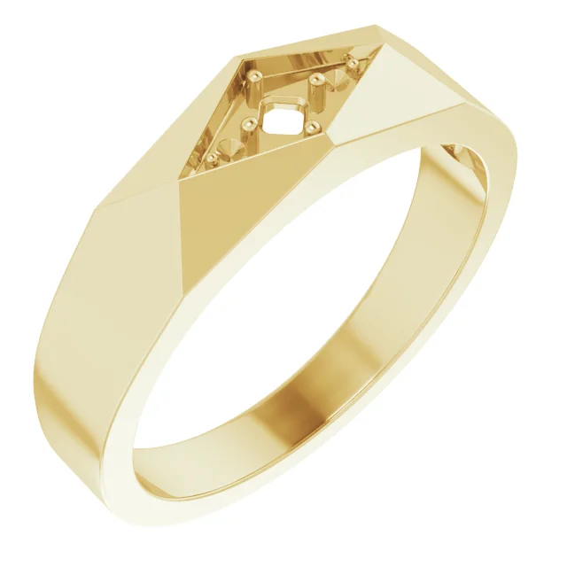 Accented Geometric Tapered Band band in 14K White Gold | Haejin Jewelry Brooklyn