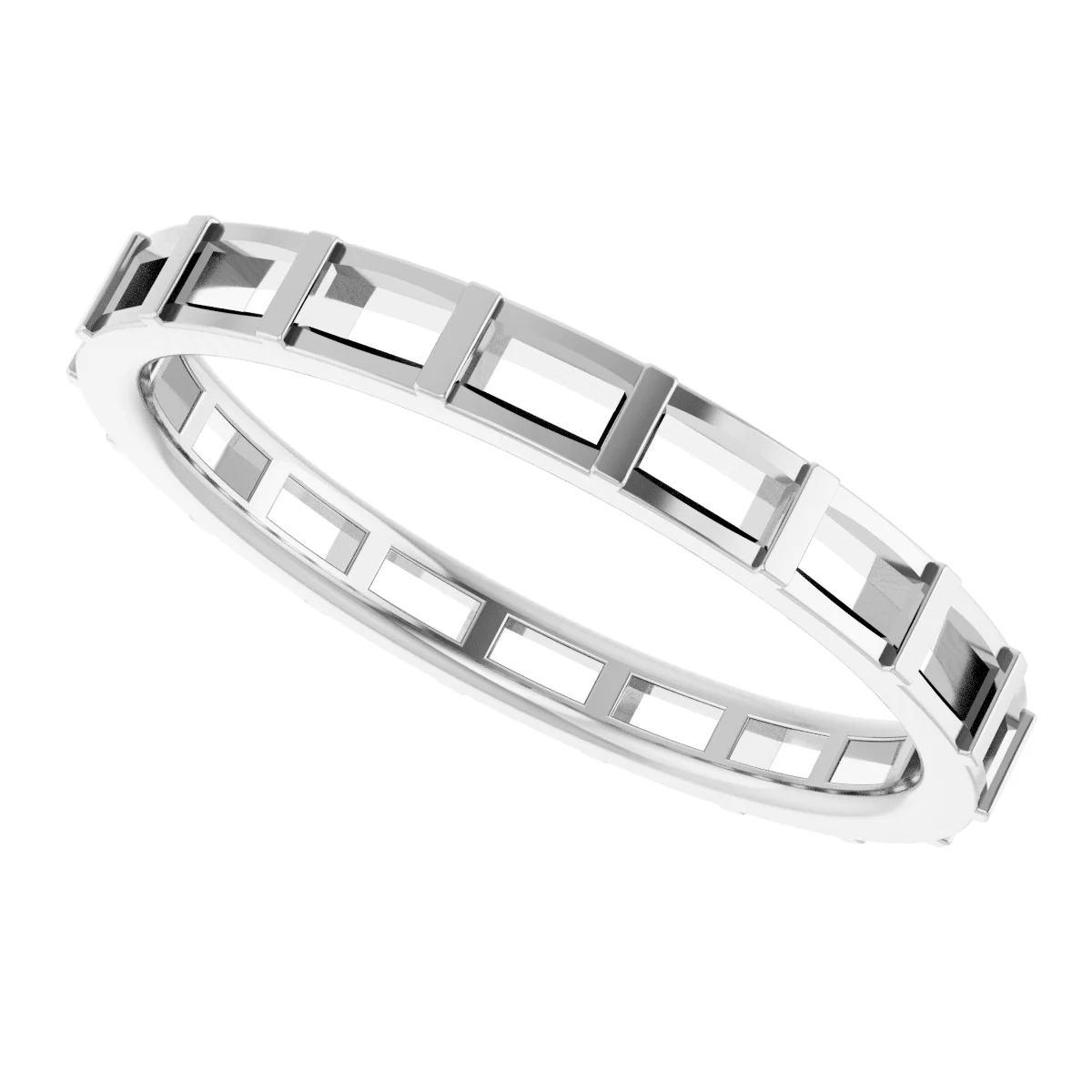 Channel-Set Baguette Eternity Band          view 5