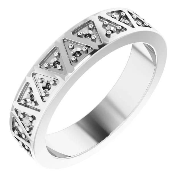 Geometric Eternity Band engagement ring setting