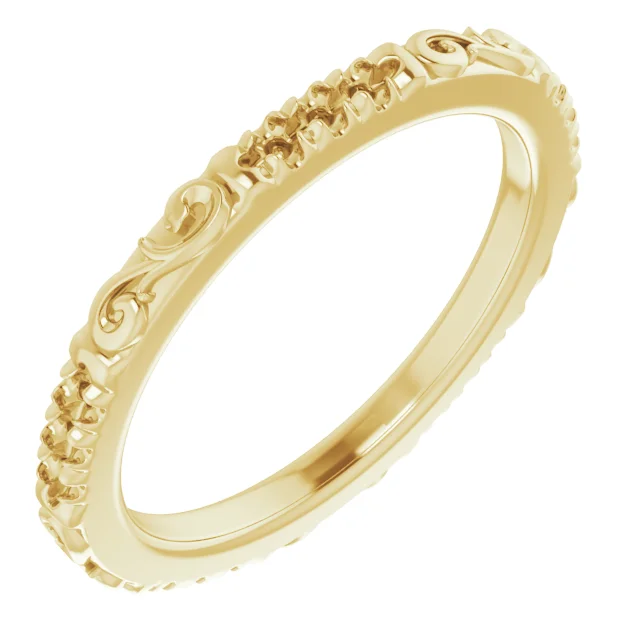 French-Set Sculptural Eternity Band band in 14K White Gold | Haejin Jewelry Brooklyn