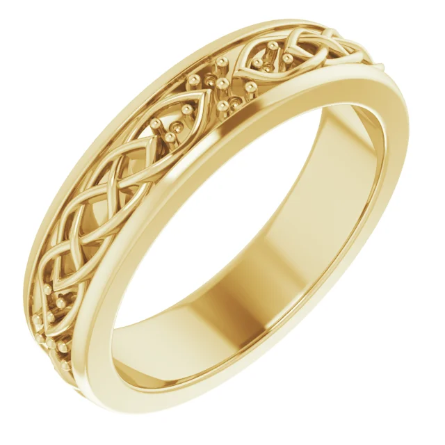 Celtic-Inspired Eternity Band band in 14K White Gold | Haejin Jewelry Brooklyn