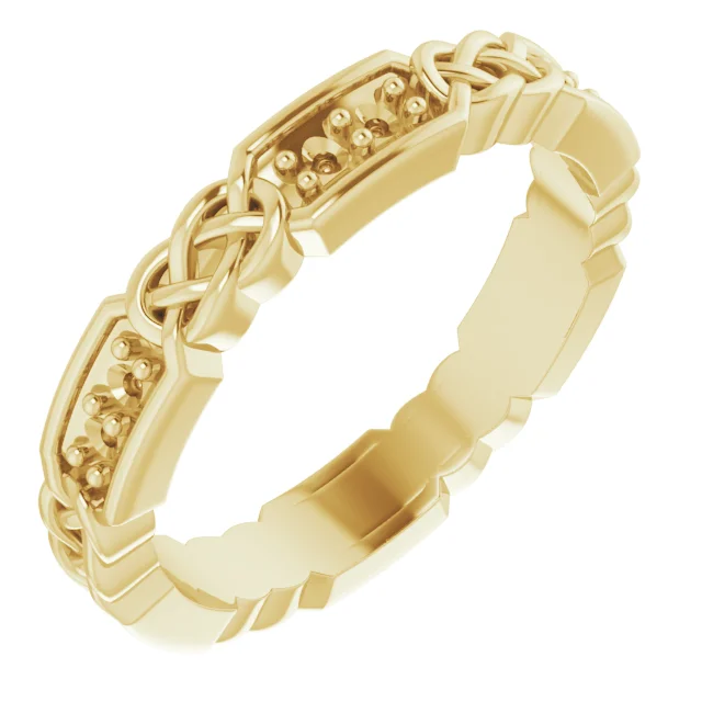 Celtic-Inspired Eternity Band band in 14K White Gold | Haejin Jewelry Brooklyn