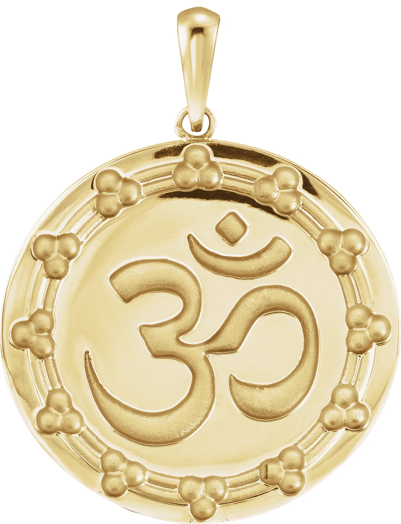 Om Necklace or Pendant in 14K Yellow Gold | Haejin Jewelry Brooklyn