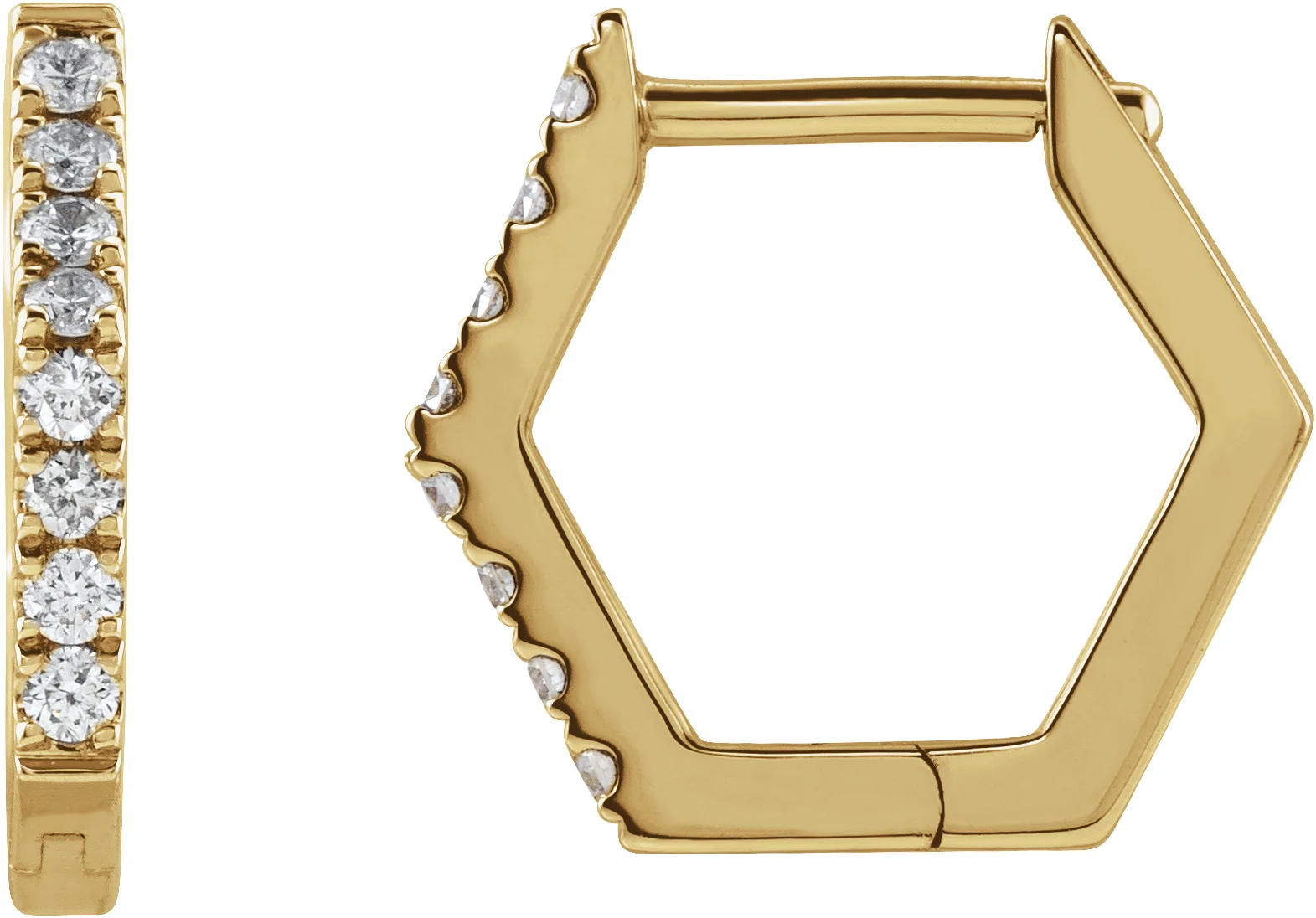 Geometric Huggie Earrings engagement ring setting