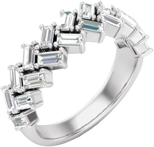 Long Bond band in 14K White Gold | Haejin Jewelry Brooklyn