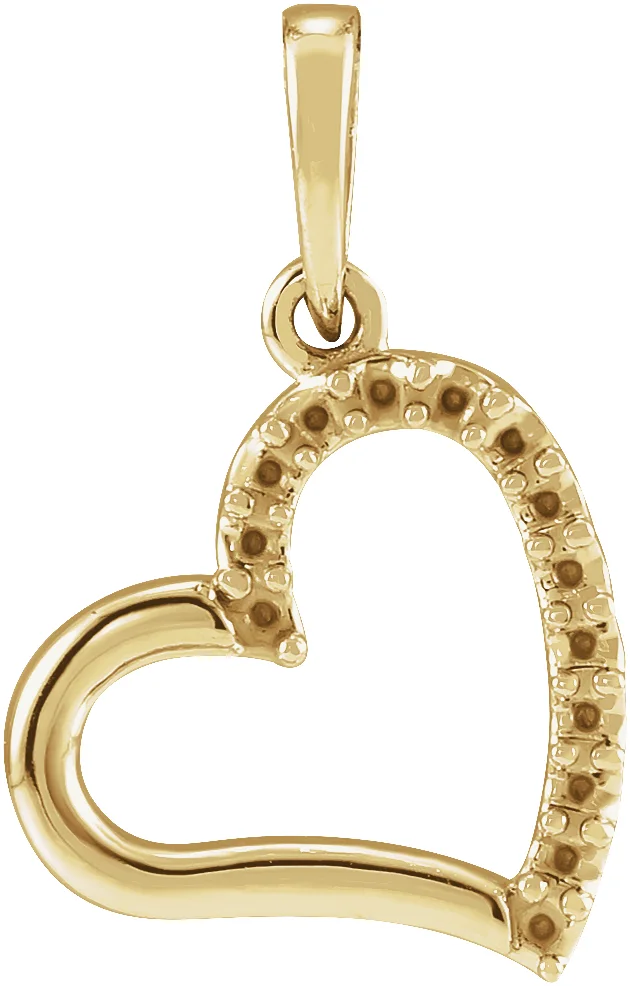 Accented Heart Pendant in 14K Yellow Gold | Haejin Jewelry Brooklyn