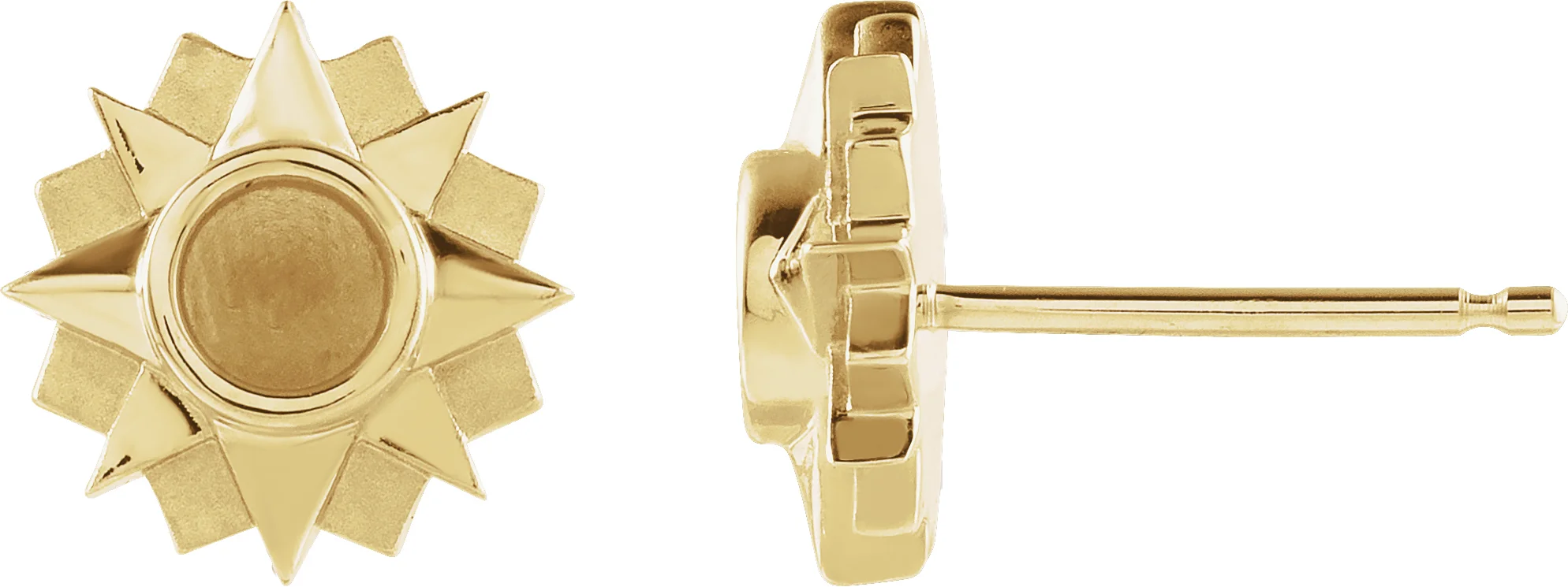 Sun Earrings in 14K Yellow Gold | Haejin Jewelry Brooklyn