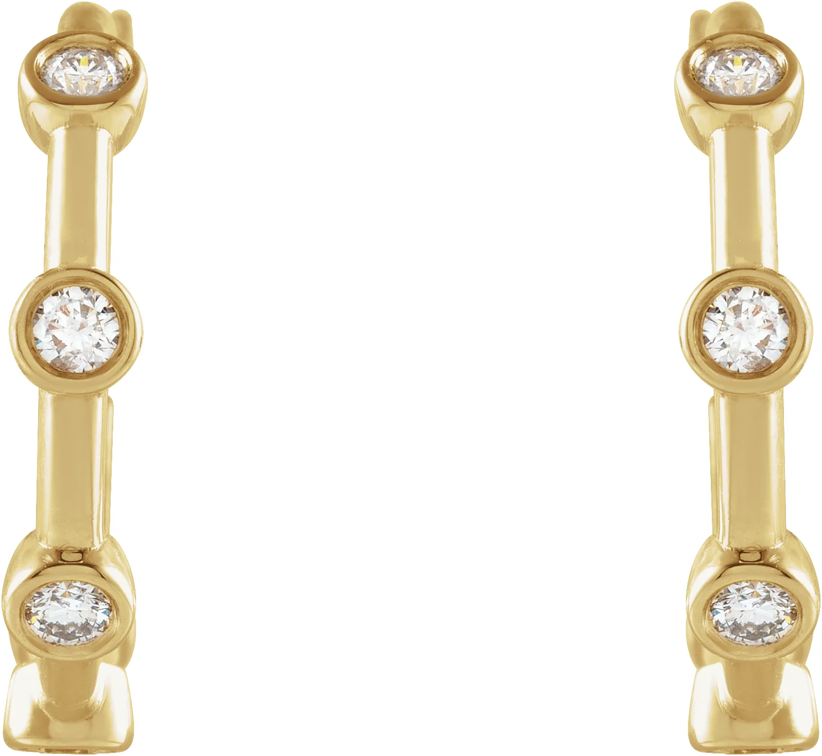 Bezel-Set Hoop Earrings view 2