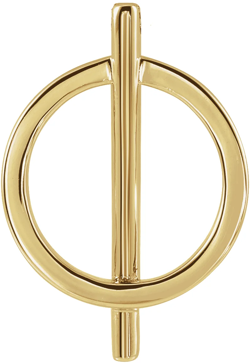 Negative Space Circle Necklace or Pendant in 14K Yellow Gold | Haejin Jewelry Brooklyn