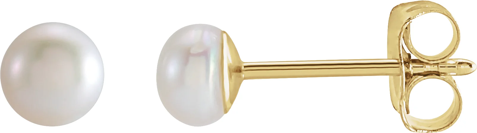 Pearl Earrings in 14K Yellow Gold | Haejin Jewelry Brooklyn