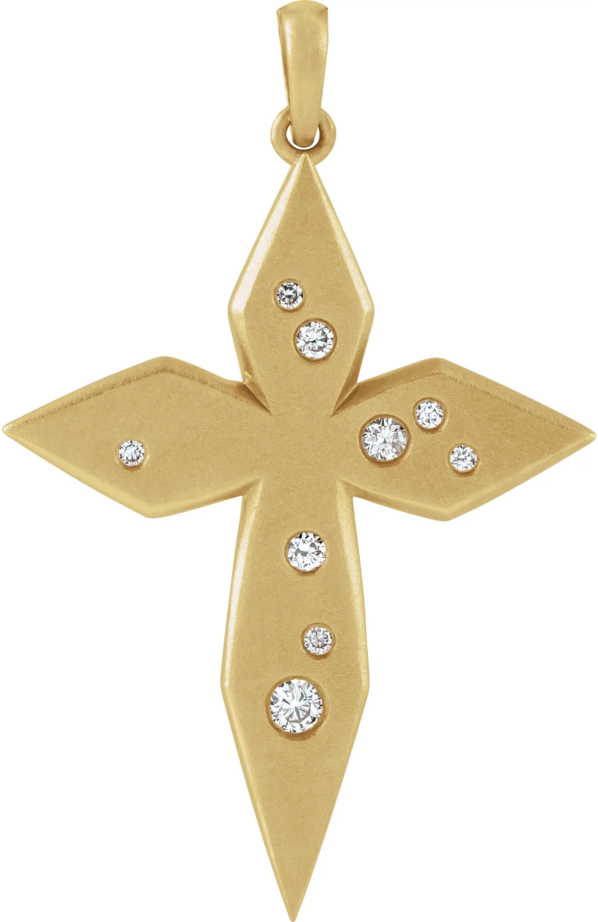 Accented Cross Necklace or Pendant in 14K Yellow Gold | Haejin Jewelry Brooklyn