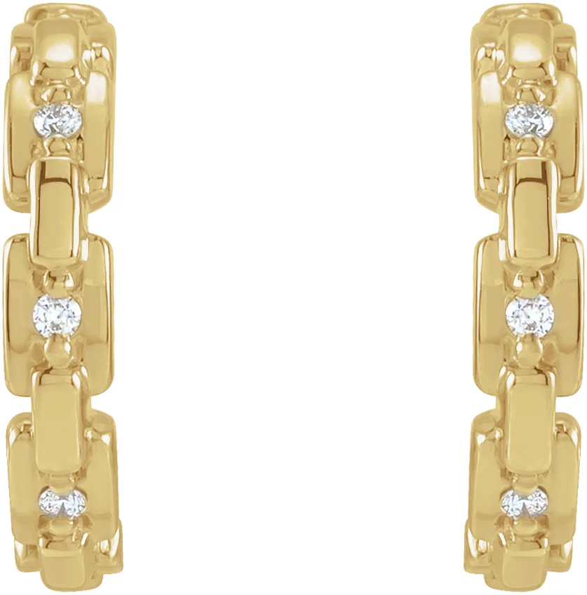 Accented Chain Link Huggies view 2