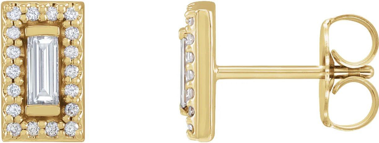Halo-Style Earrings in 14K Yellow Gold | Haejin Jewelry Brooklyn