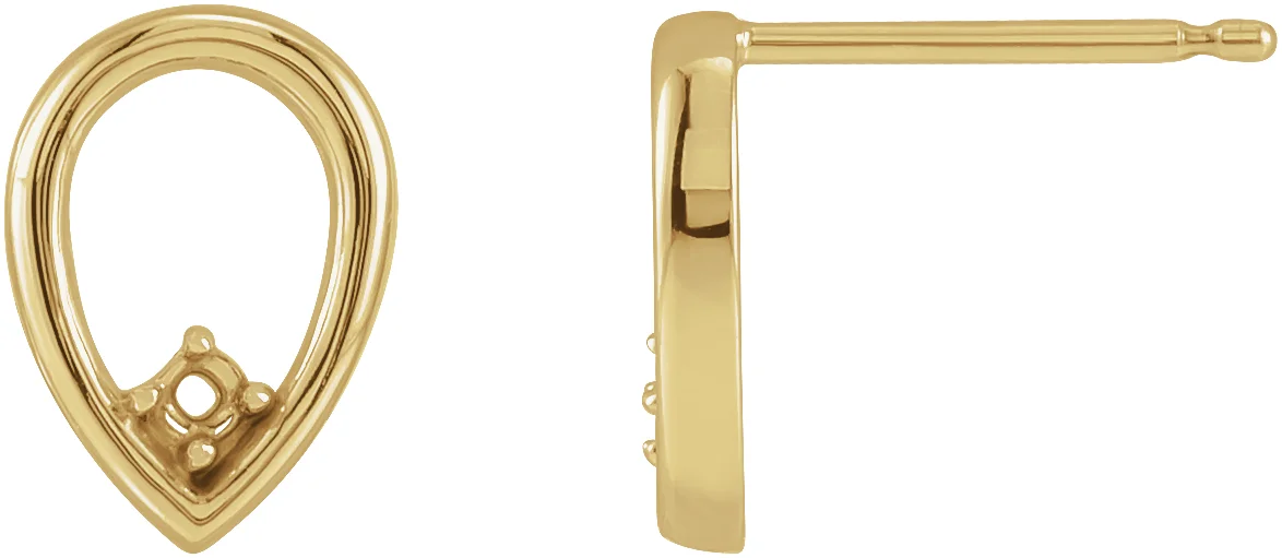 Accented Geometric Earrings in 14K Yellow Gold | Haejin Jewelry Brooklyn