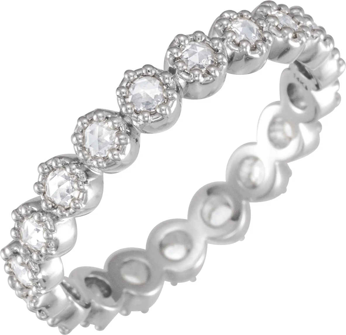 Rose-Cut Eternity Band engagement ring setting