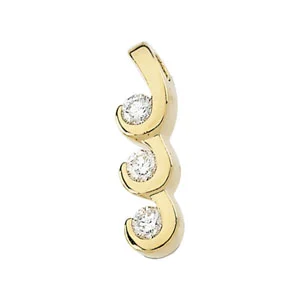 Three-Stone Pendant in 14K White Gold | Haejin Jewelry Brooklyn