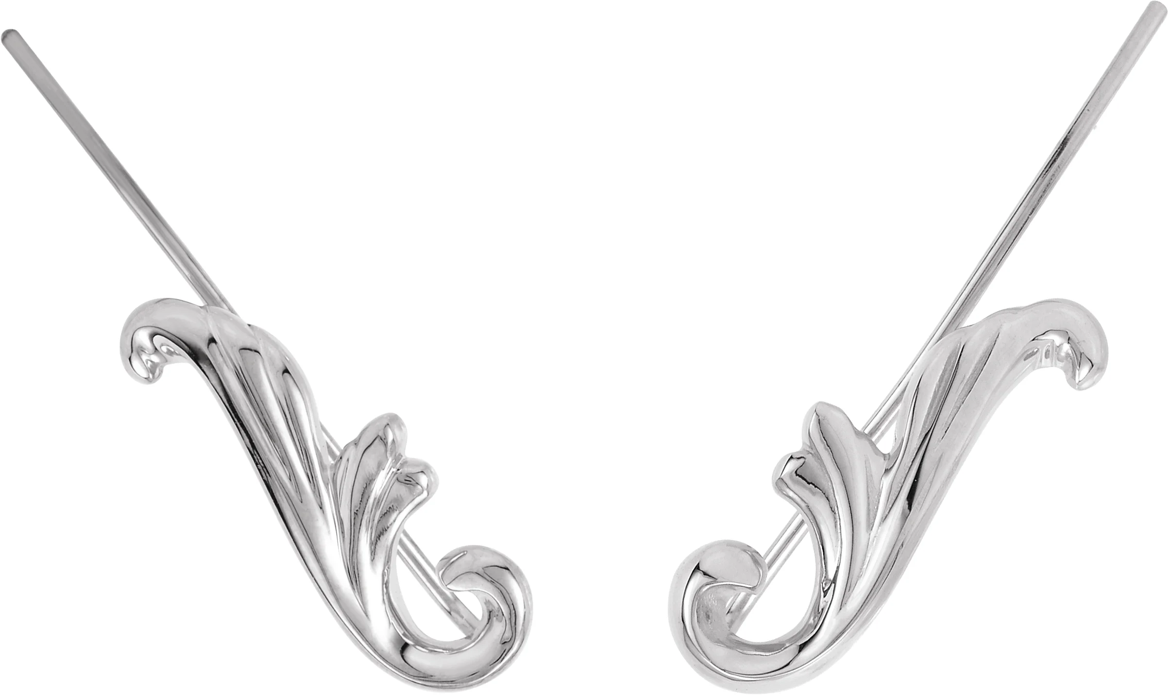 Freeform Ear Climber in 14K White Gold | Haejin Jewelry Brooklyn