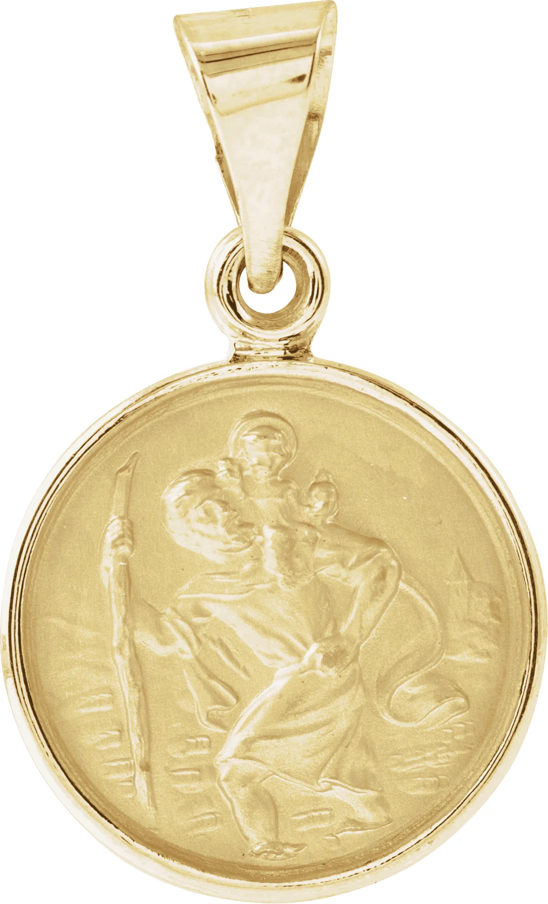 St. Christopher Medal in 18K Yellow Gold | Haejin Jewelry Brooklyn
