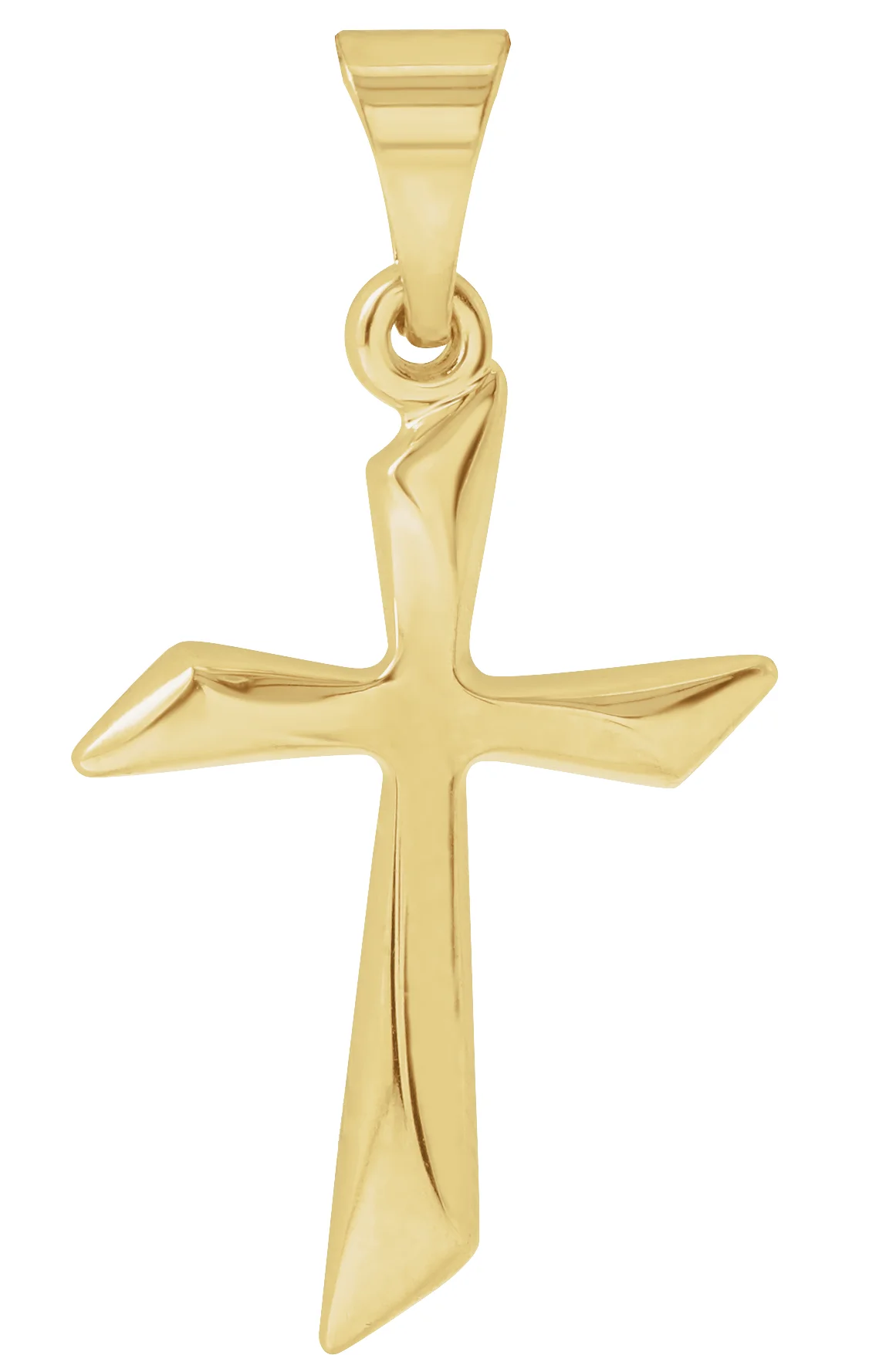 Hollow Cross Necklace or Pendant in 14K Yellow Gold | Haejin Jewelry Brooklyn