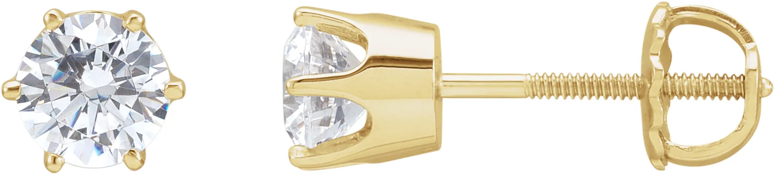 Round 6-Prong Stud Earrings engagement ring setting