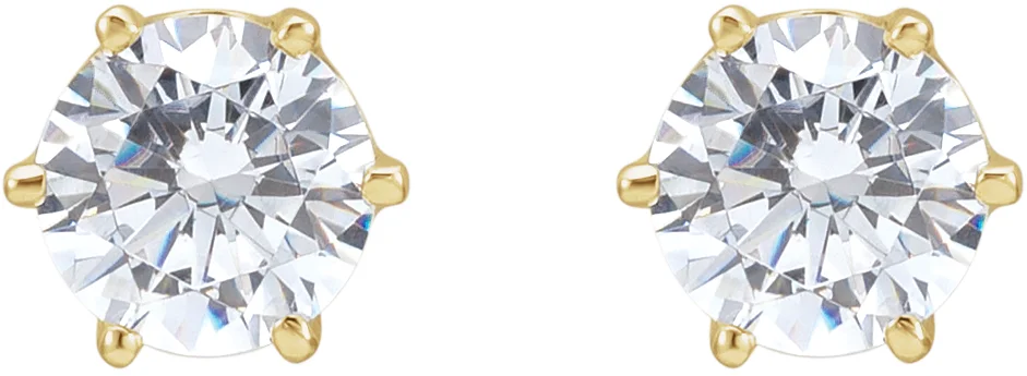 Round 6-Prong Stud Earrings view 2