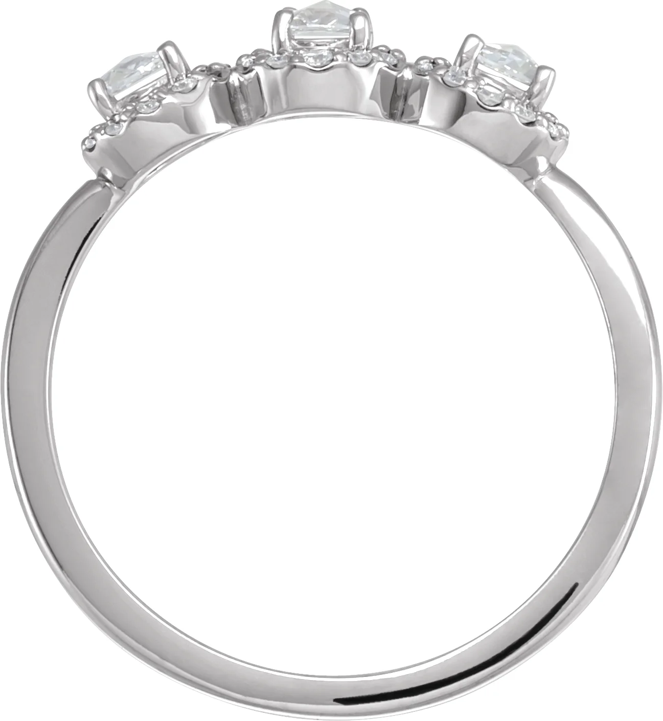 Rose-Cut Three-Stone Anniversary Band view 2