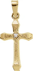 Hollow Solitaire Cross Pendant engagement ring setting