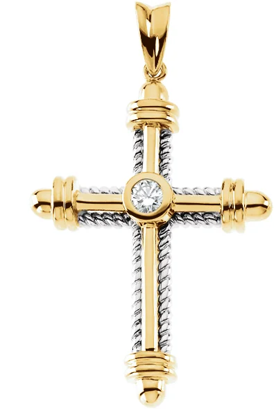 Cross Pendant engagement ring setting