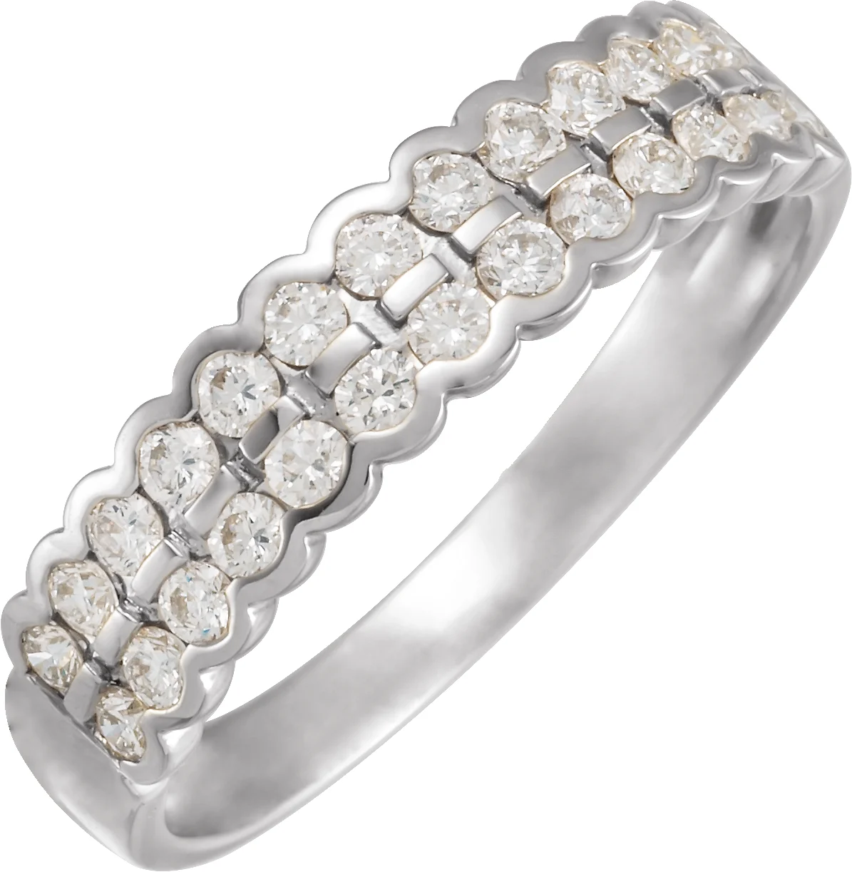 Channel-Set Double Row Anniversary Band engagement ring setting