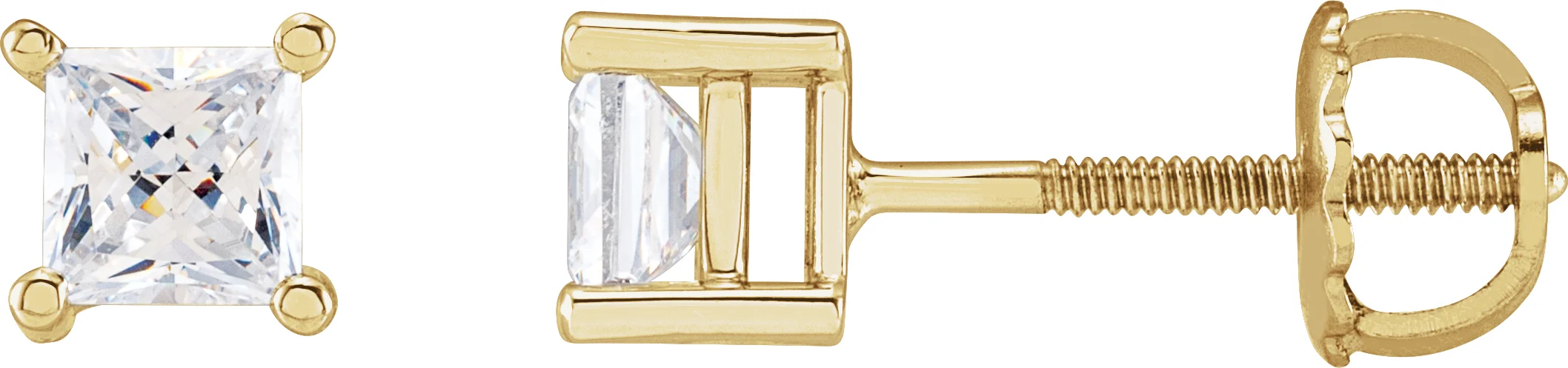 Square 4-Prong Stud Earrings engagement ring setting