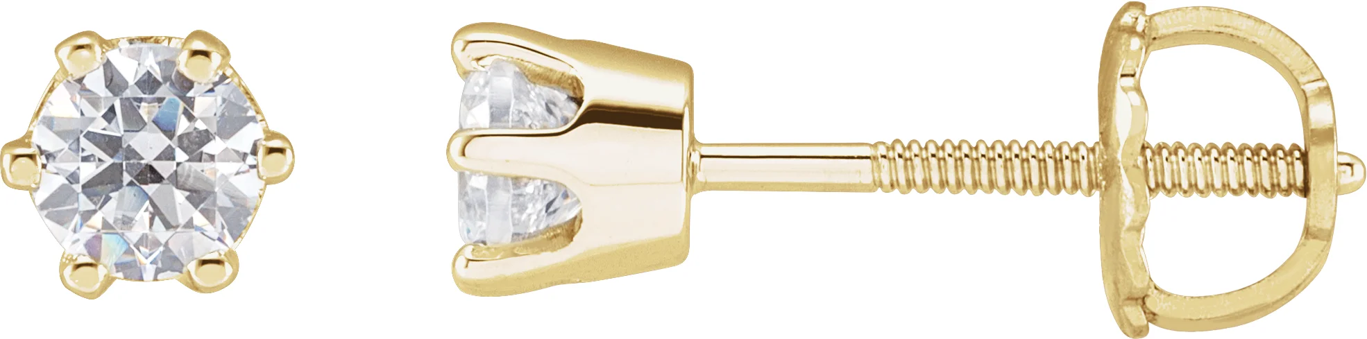 Round 6-Prong Stud Earrings engagement ring setting