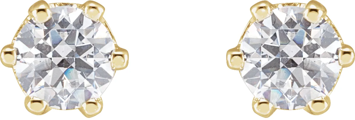 Round 6-Prong Stud Earrings view 2