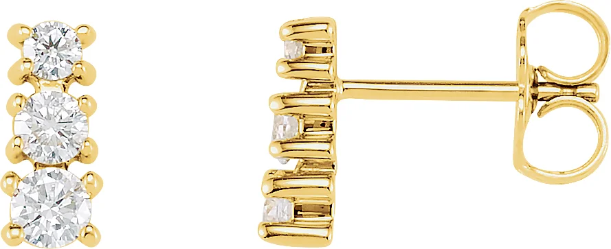 Graduated Three-Stone Earrings engagement ring setting