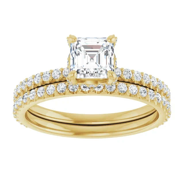 Pavé engagement rings at Haejin Jewelry Brooklyn