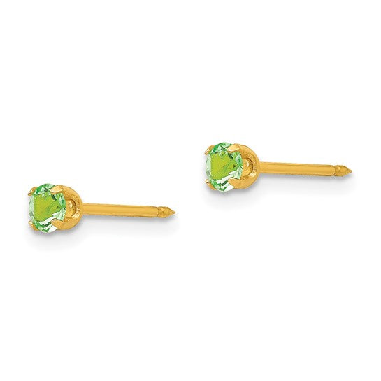 14K 3 mm Crystal Birthstone Post Earrings