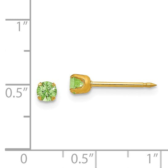 14K 3 mm Crystal Birthstone Post Earrings