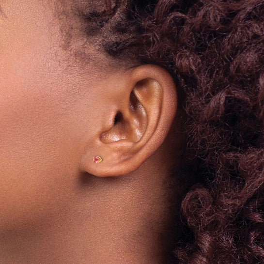 14K 3 mm Crystal Birthstone Post Earrings