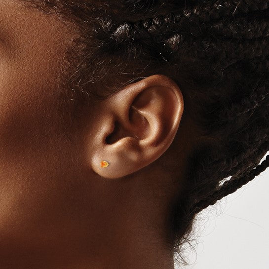 14K 3 mm Crystal Birthstone Post Earrings