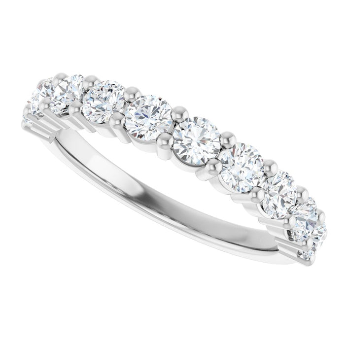 Platinum Round Prong Lab-Grown Diamond Anniversary Band